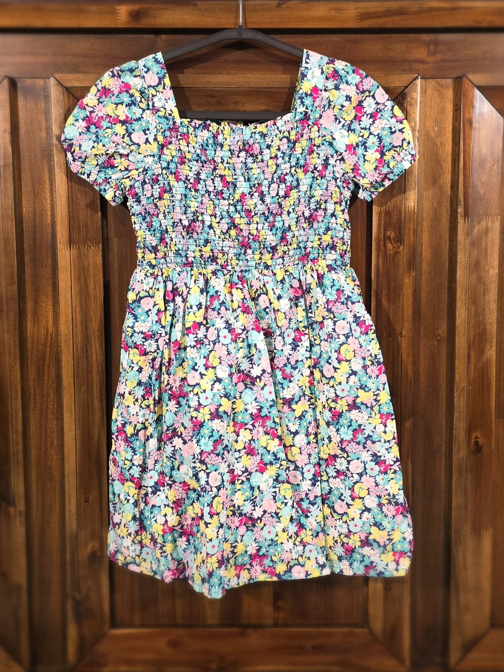 GAP Kids Floral Dress - Blue Pink Yellow